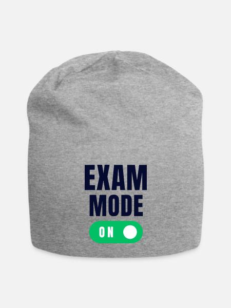 Exam Mode : ON - Jersey Beanie - heather gray - Front