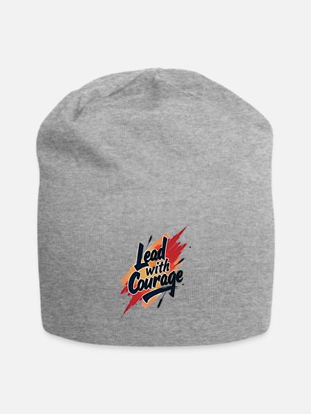 Lead with Courage Empowering Art - Jersey Beanie - heather gray - Front