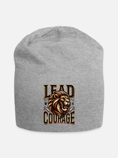 Lead with Courage Motivational - Jersey Beanie - heather gray - Front