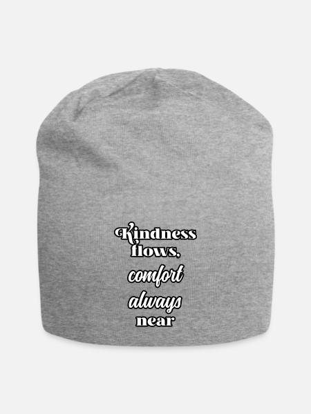 Kindness Flows Comfort Always Near Design	 - Jersey Beanie - heather gray - Front
