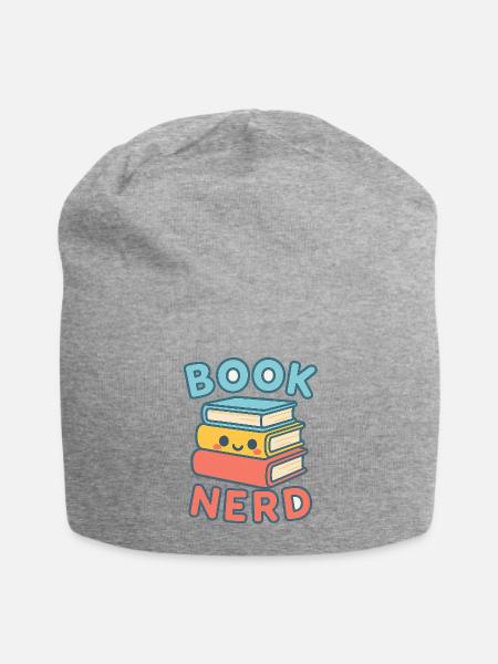Book Nerd Stack - Jersey Beanie - heather gray - Front