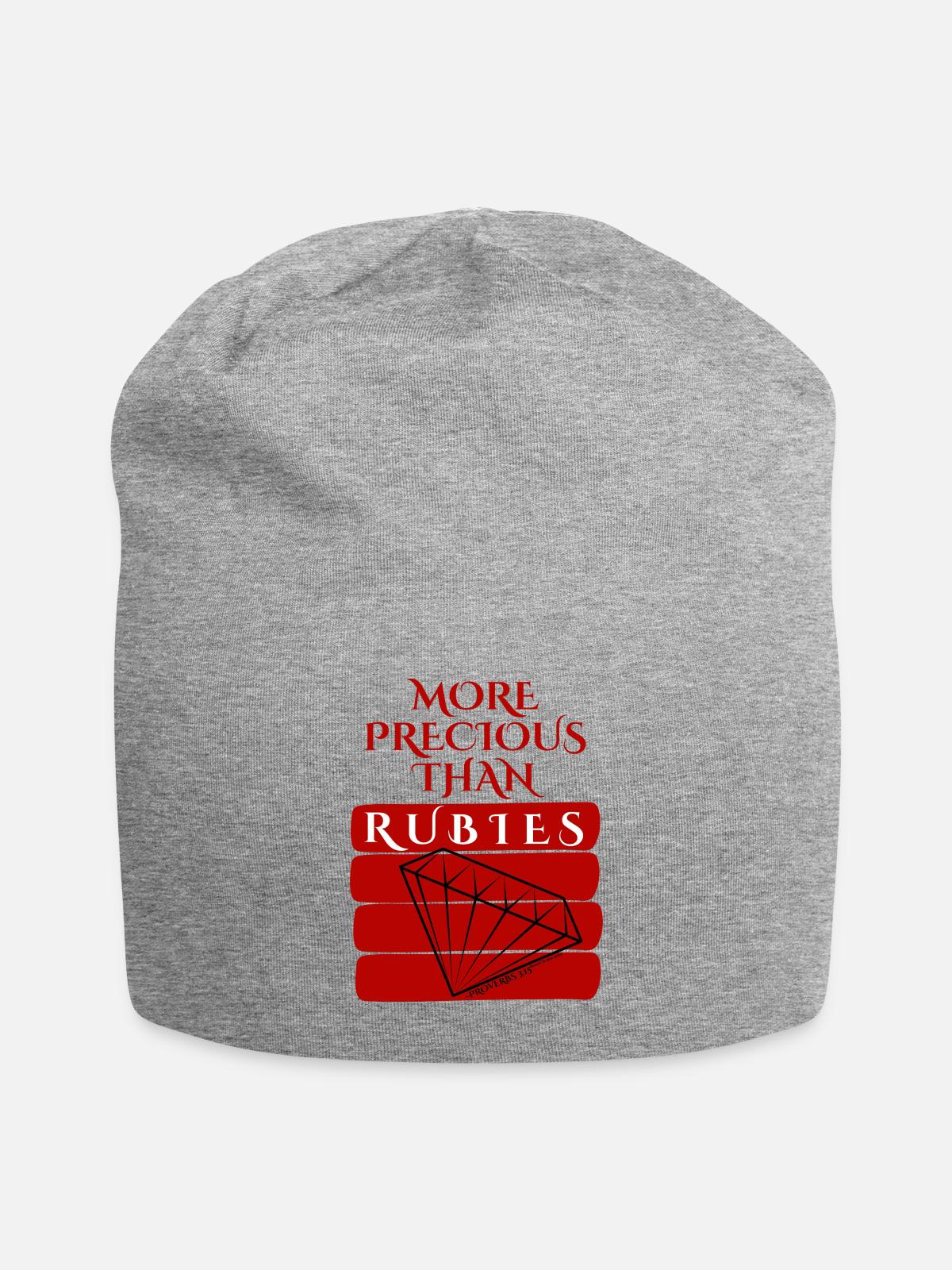 More Precious Than Rubies - Jersey Beanie - heather gray - Front