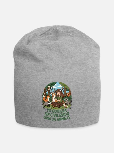 Yo quisiera ser civilizado 2 - Jersey Beanie - heather gray - Front