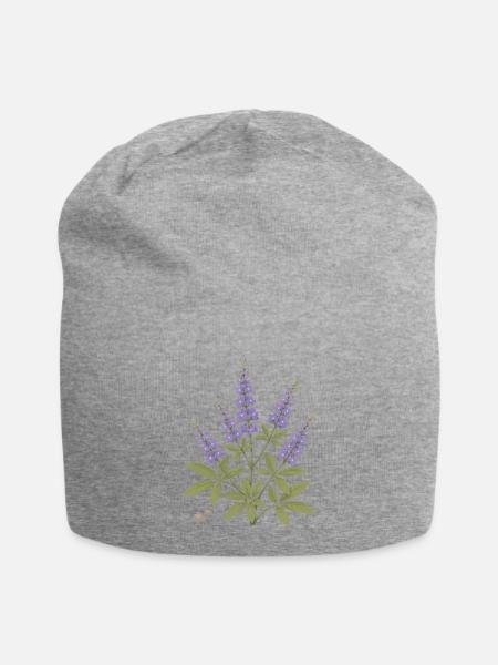 Chaste tree with violet flowers - Jersey Beanie - heather gray - Front
