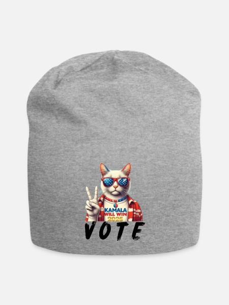 vote harris - Jersey Beanie - heather gray - Front