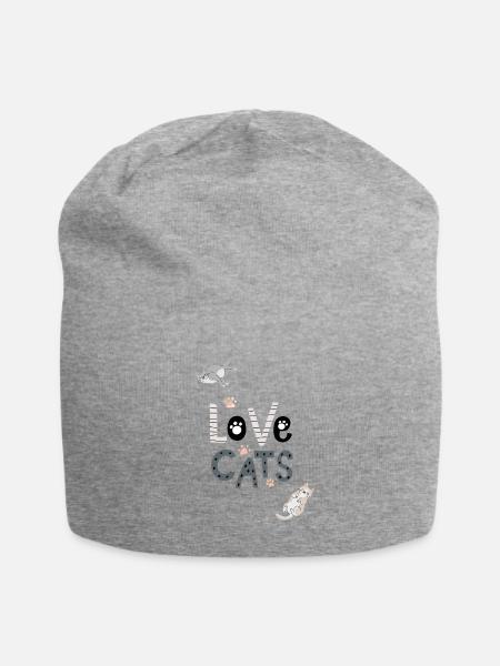cat lovers - Jersey Beanie - heather gray