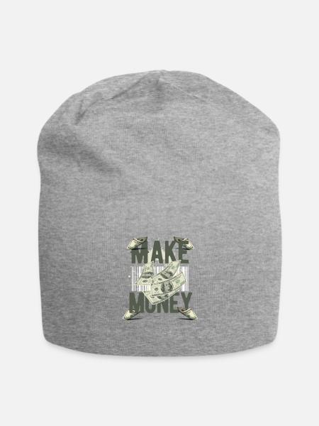 Make Money Money Dollar Design - Jersey Beanie - heather gray