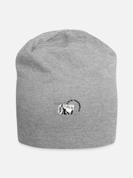 Love Yourself Anime Mono - Jersey Beanie - heather gray - Front