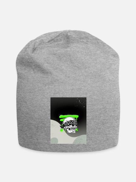 Neon Skull Graffiti Bandana - Jersey Beanie - heather gray