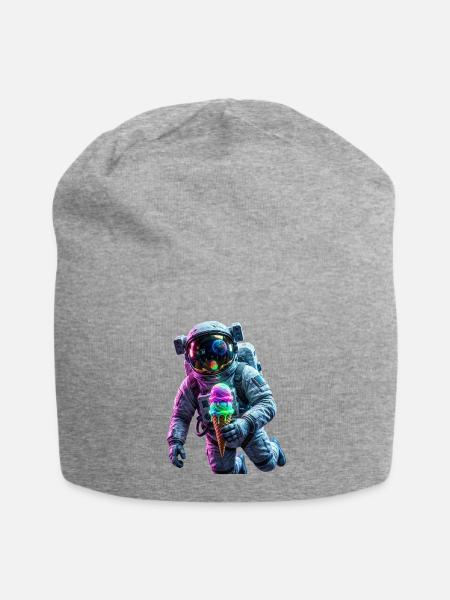 Cosmic Ice Cream Astronaut - Jersey Beanie - heather gray