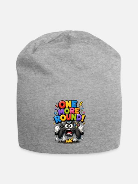 One More Round Gaming Tee - Jersey Beanie - heather gray - Front