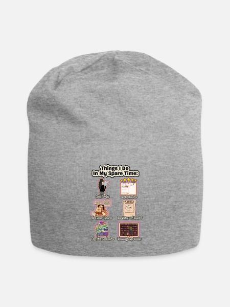 Things I Do In My Spare Time: Bookish Rituals - Jersey Beanie - heather gray - Front