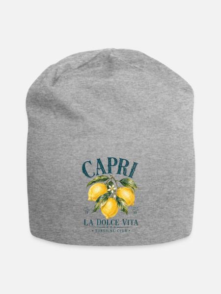 Capri Italy Lemon Tree La Dolce Vita Sunshine Club - Jersey Beanie - heather gray