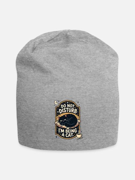 Do Not Disturb Im Being A Cat  - Jersey Beanie - heather gray - Front
