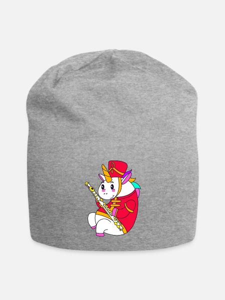 Flute For Teen Girls Unicorn Flute - Jersey Beanie - heather gray - Front