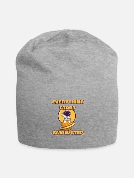 EVERYTHING START SMALL STEP - Jersey Beanie - heather gray - Front