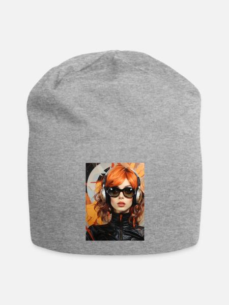 Beautiful young girl - Jersey Beanie - heather gray - Front
