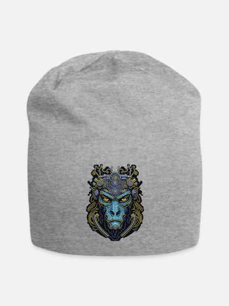 Techno Apes 01 - Jersey Beanie - heather gray - Front