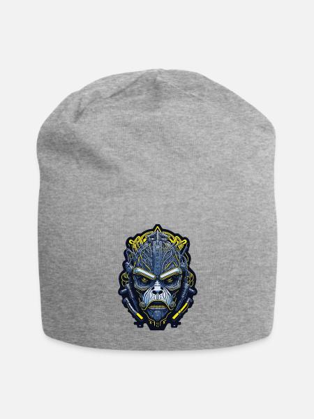 Techno Apes 04 - Jersey Beanie - heather gray - Front