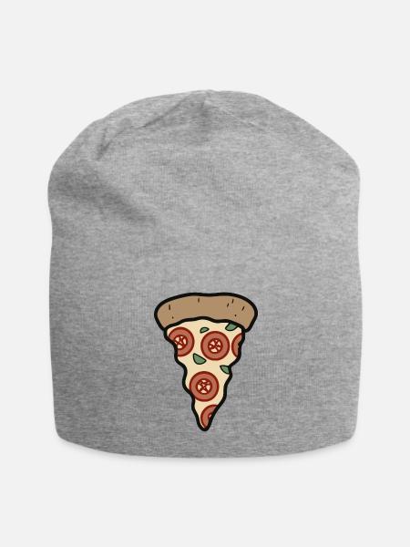 Pizza Slice, Slice of Pizza - Jersey Beanie - heather gray - Front
