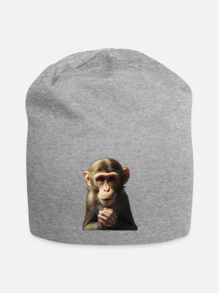 Productivity Unleashed: The Working Monkey - Jersey Beanie - heather gray - Front