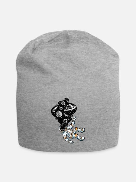 Astronaut in Cosmic Flow - Jersey Beanie - heather gray