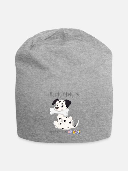 Mostly Likely To Spoil My Dog Bravo  - Jersey Beanie - heather gray - Front