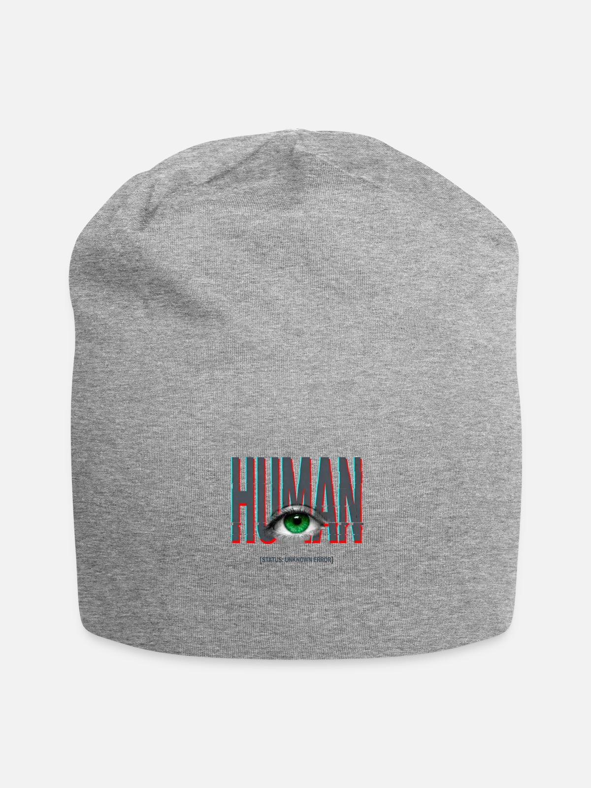Human Glitch Eye - Jersey Beanie - heather gray - Front