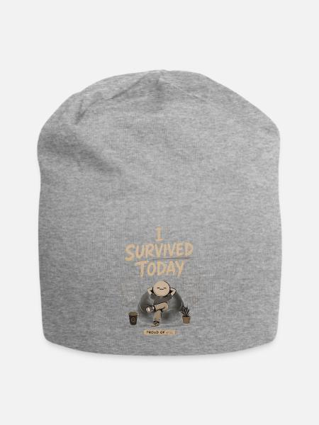 I Survived Today Burnout Relief - Jersey Beanie - heather gray - Front
