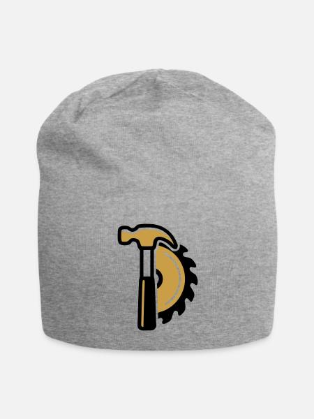Hammer Circular Saw Logo - Jersey Beanie - heather gray - Front