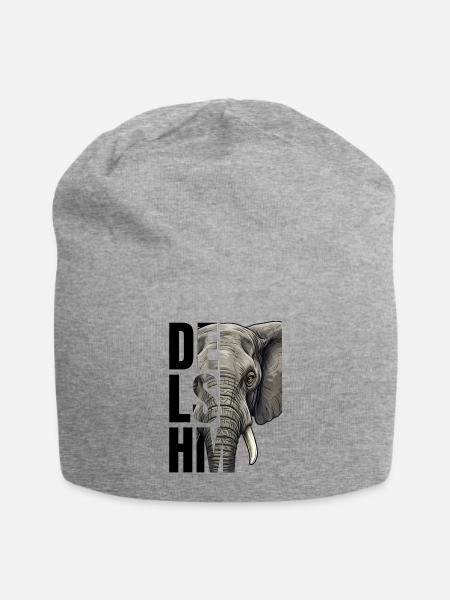 Delshm Majestic Elephant - Jersey Beanie - heather gray - Front