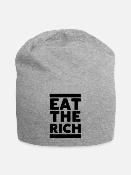 eat the rich - Jersey Beanie - heather gray - Front