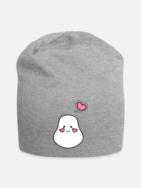 Blob Love Valentine's Day Vector 3 Colors - Jersey Beanie - heather gray - Front