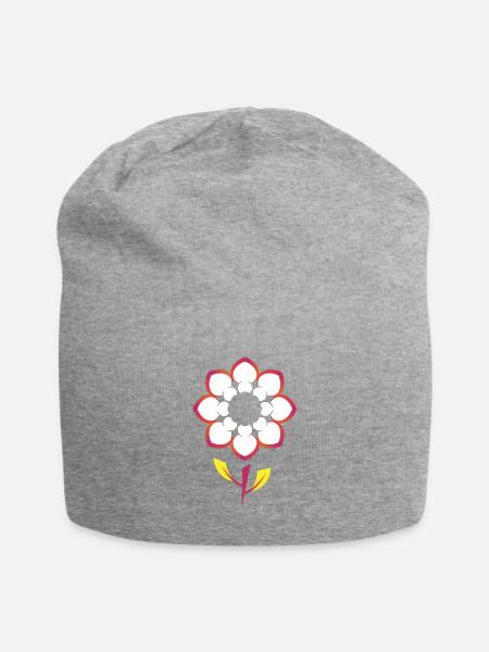 Gradient Bloom with Bold Petals - Jersey Beanie - heather gray - Front