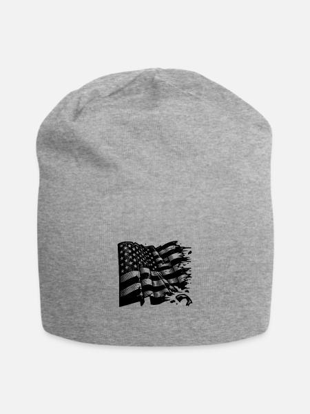 Usa Flagge Tattoo Style - Jersey Beanie - heather gray - Front