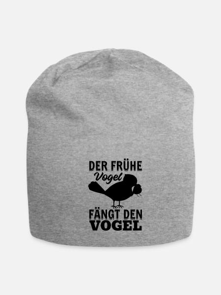 The Early Bird Catches The Bird Funny Bird Lover - Jersey Beanie - heather gray - Front