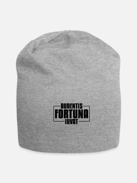 Audentis Fortuna Iuvat Latin Language Saying Latin - Jersey Beanie - heather gray - Front