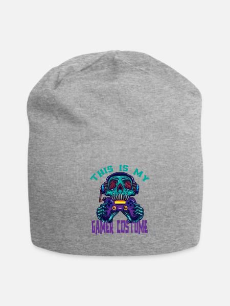 This Is My Gamer Costume - Jersey Beanie - heather gray - Front