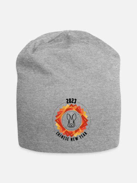 Cute Chinese New Year Of Rabbit 2023 New Year - Jersey Beanie - heather gray - Front