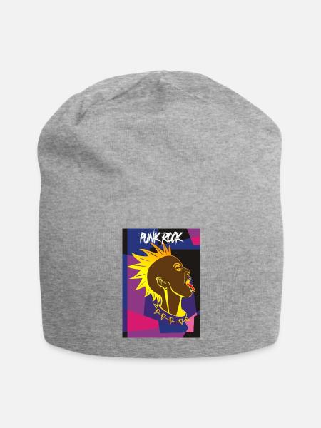 PUNK ROCKER - Jersey Beanie - heather gray - Front
