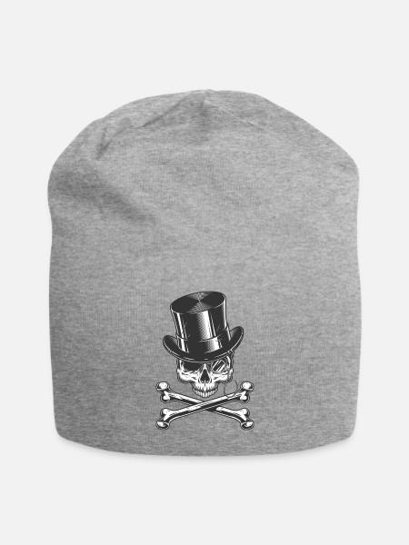 Skull - Jersey Beanie - heather gray