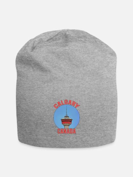Calgary Alberta Canada - Jersey Beanie - heather gray - Front