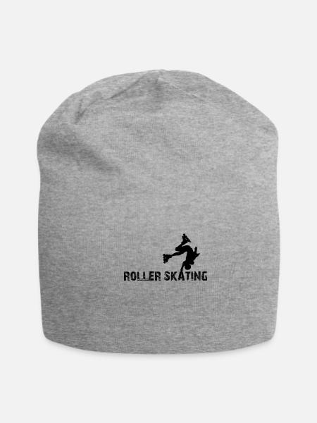 Roller Skates Roller Skating Silhouette Roller Ska - Jersey Beanie - heather gray - Front