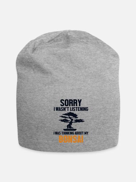 Was Thinking About My Bonsai Indoor Bonsai - Jersey Beanie - heather gray - Front