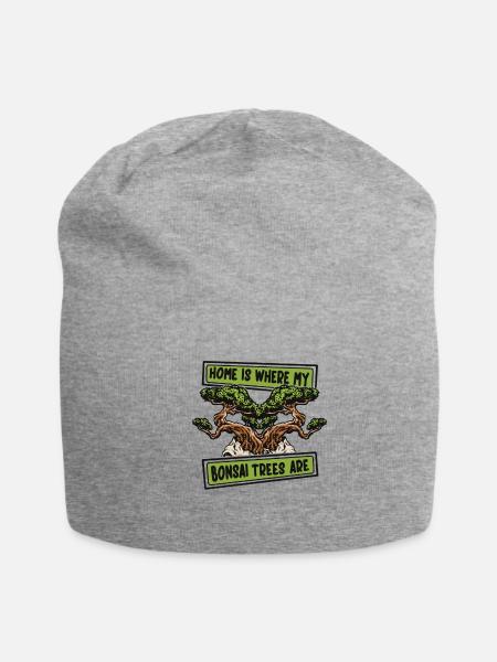 Home Is Where My Bonsai Trees Are Penjing Bonsai - Jersey Beanie - heather gray - Front