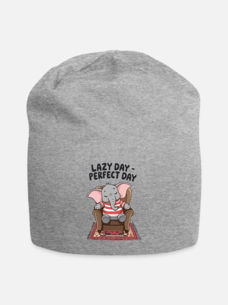 Elephant Lazy Day Perfect Day Comfy Chair - Jersey Beanie - heather gray - Front