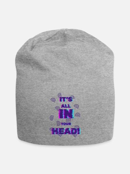 Live Your Head: Neon Glitch Brains - Jersey Beanie - heather gray - Front