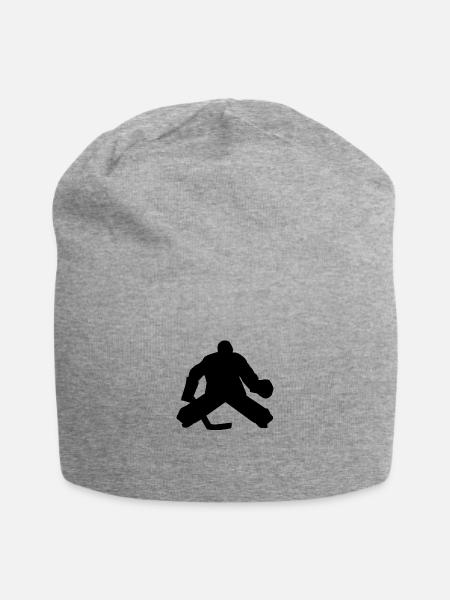 Hockey Goalie Silhouette - Jersey Beanie - heather gray