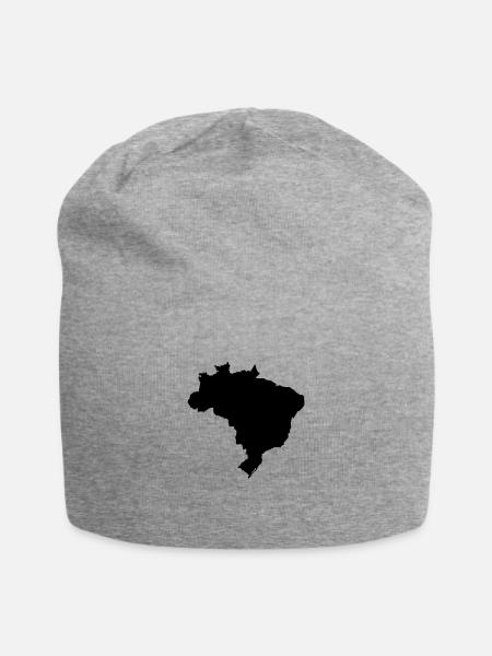 Brazil map - Jersey Beanie - heather gray - Front