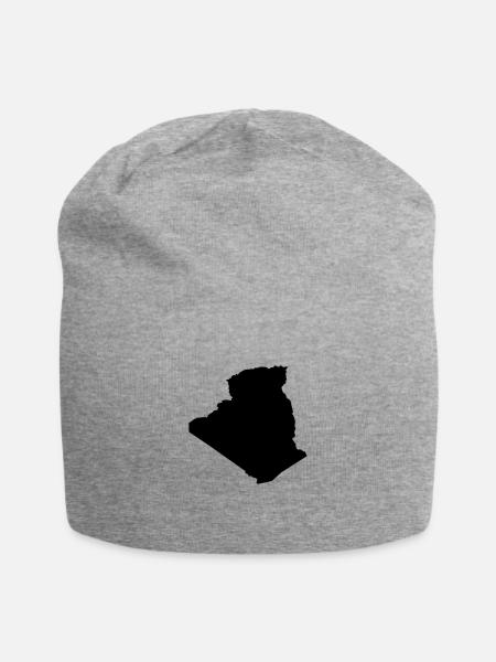 Algeria map - Jersey Beanie - heather gray - Front
